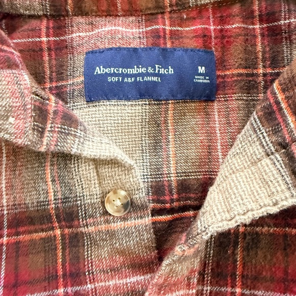 Abercrombie & Fitch Plaid Flannel 100% Cotton Size Medium - Picture 2 of 7